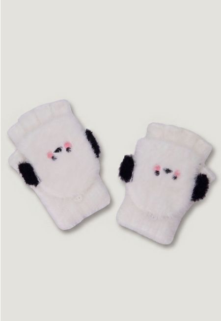 Panda Convertible Fingerless Gloves