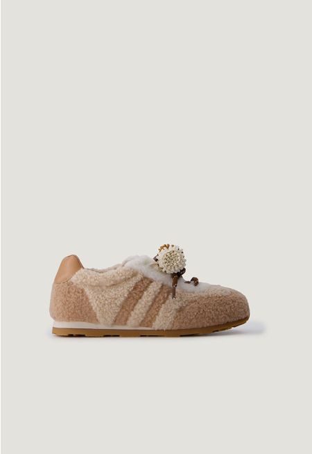 Contrast Shearling Sneakers