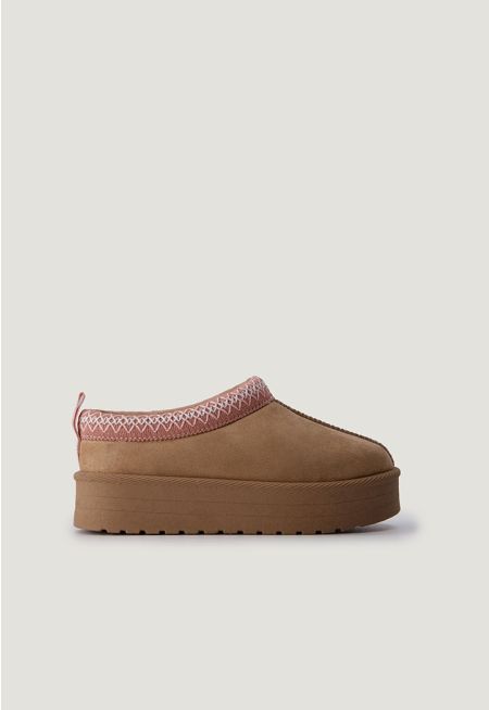 Fur-Lined Platform Mules