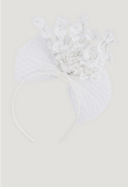 Floral Faux Pearls Fringes Headband