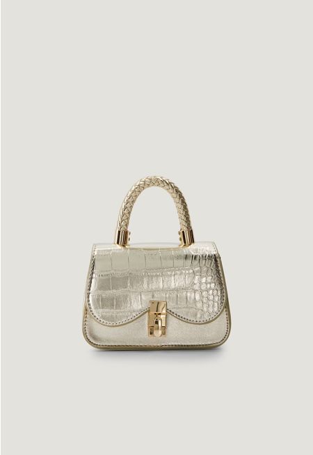 Metallic Flap Crossbody Bag