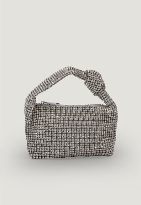 Crystal Mesh Knot Clutch
