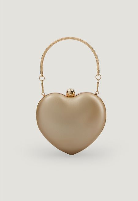 Metallic Heart Crossbody Bag