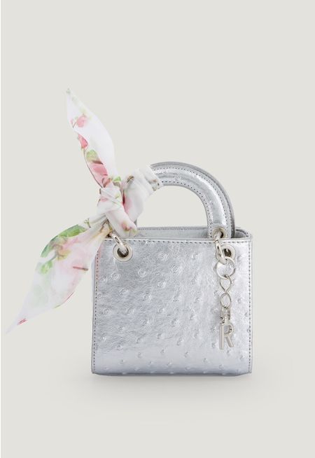 Textured Metallic Handbag