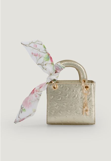 Textured Metallic Handbag