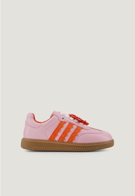 Embroidery Detailed Sneakers with Embroidered Charm