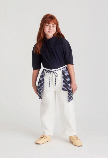 Barrel Jeans With Waist Scarf