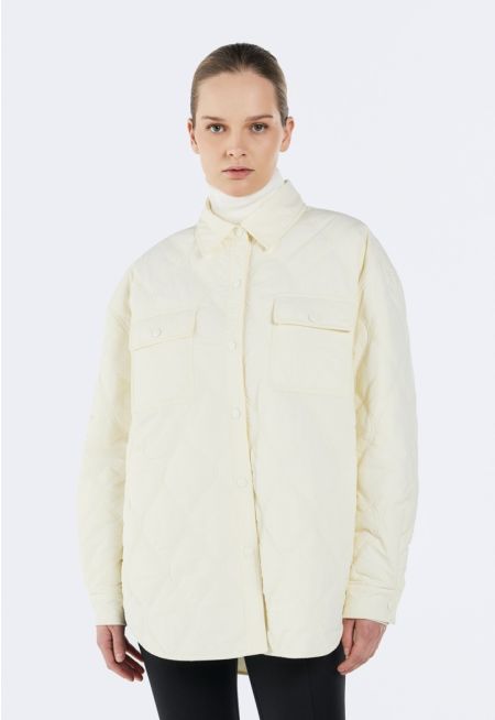 Drop Shoulder Quilted Jacket