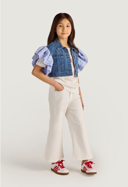 Solid Denim Pants