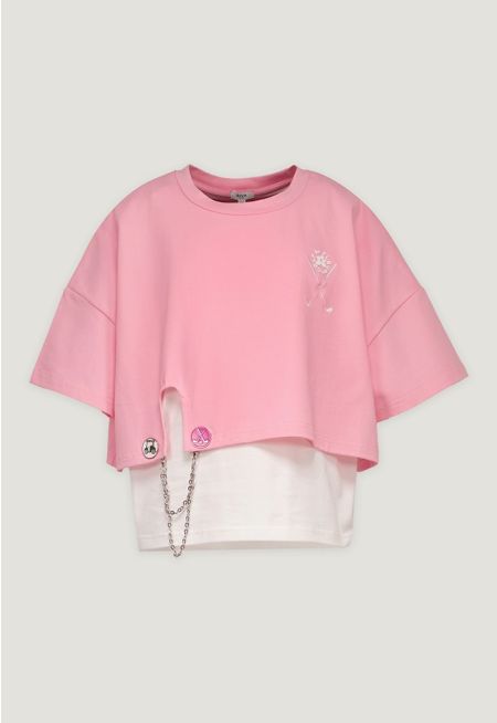  2-Layers Drop Shoulder T-Shirt