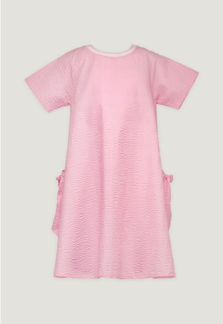  Textured Flared Solid Dress