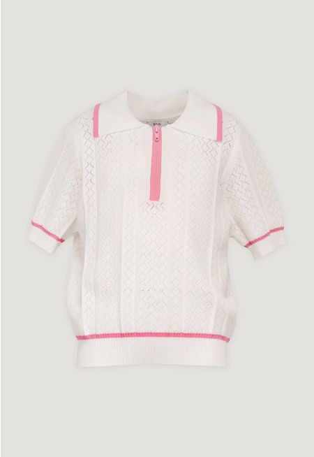  Knitted Cutwork T-Shirt