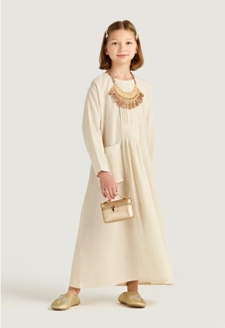 Front Pleated Pocket Dress
