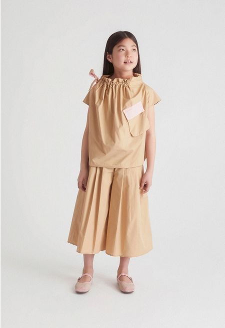 Flared Top and Palazzo Trousers Set (2PCS)