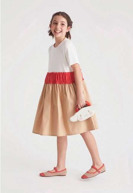 Color Block Ruffled Dress