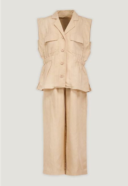 Vest &  Wide-leg Trousers Set (2PCS)