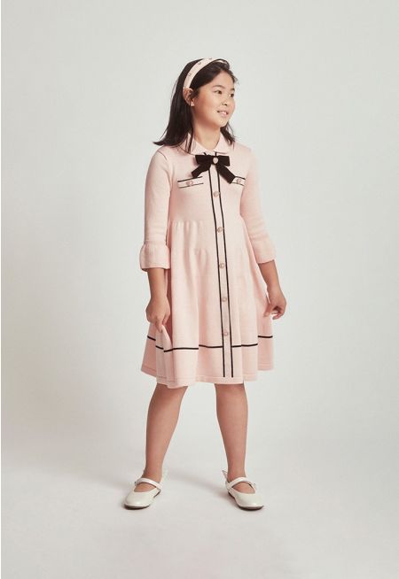 Contrast Knitted Dress