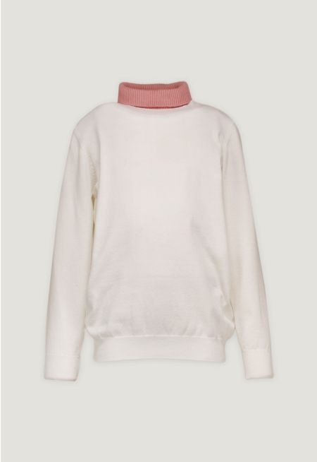 High-Neck Knitted Top