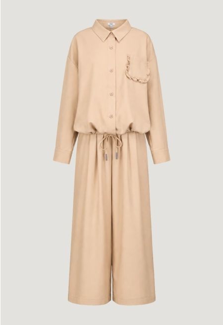 Shirt and Wide-Leg Trousers Set (2PCS)