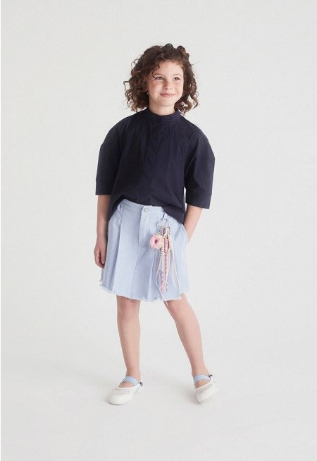 Mini Skort with Frayed Hem