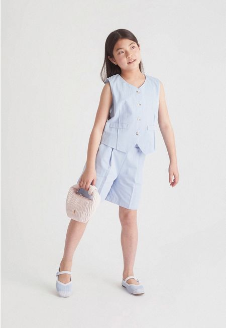 Soft Pleated Elastic Waist Shorts