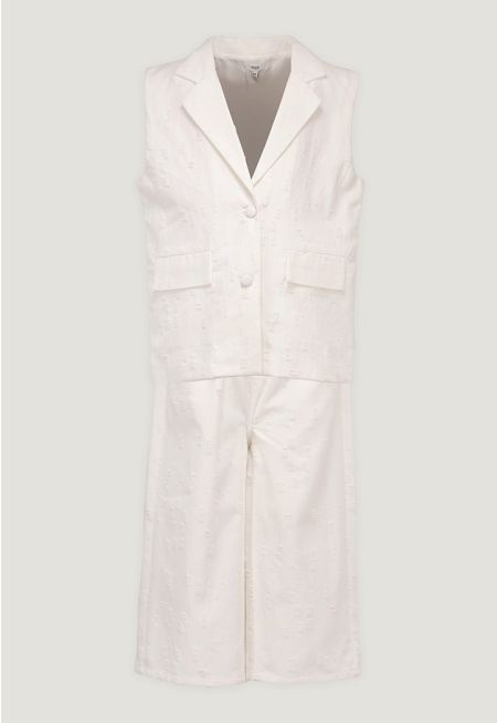 Ripped Denim Vest and Trousers Set (2PCS)