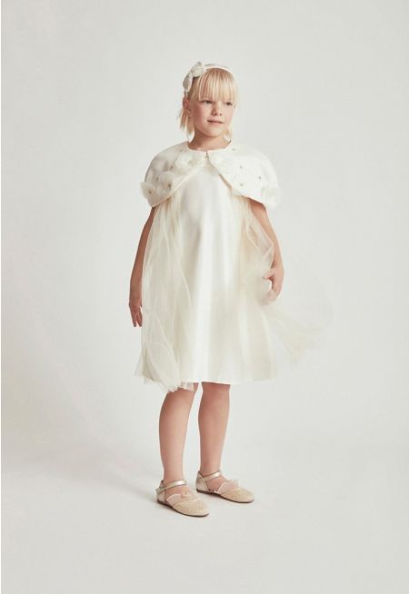 Detachable Floral Shoulder Dress