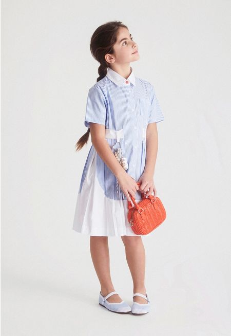 Casual Striped Shirt Dress