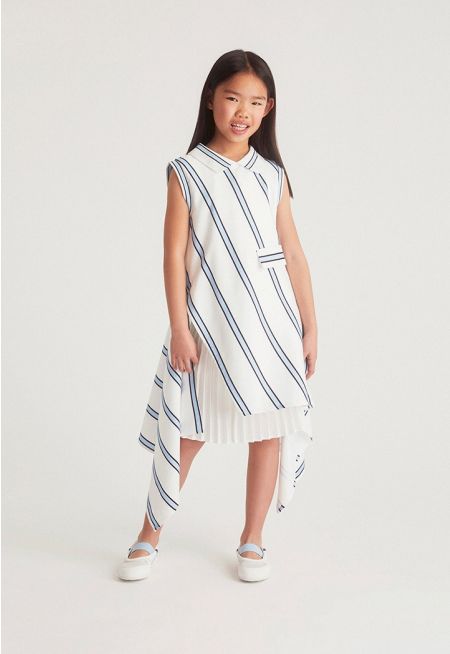 Asymmetrical Dress with Skirt Set (2PCS)