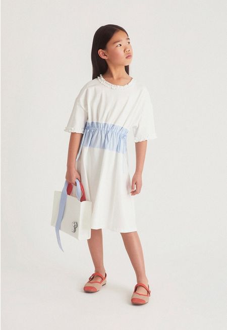 Color-Block Drawstring Dress