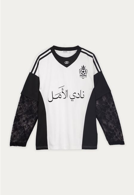 تيشيرت رياضي بطبعات وبتفاصيل دانتيل