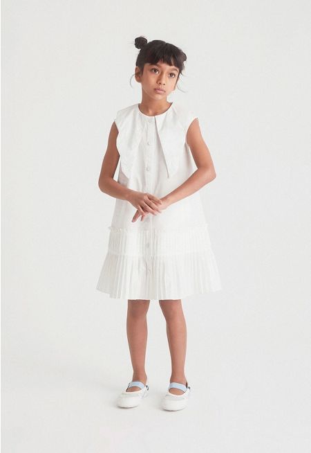 Pleated Hem Straight Dress