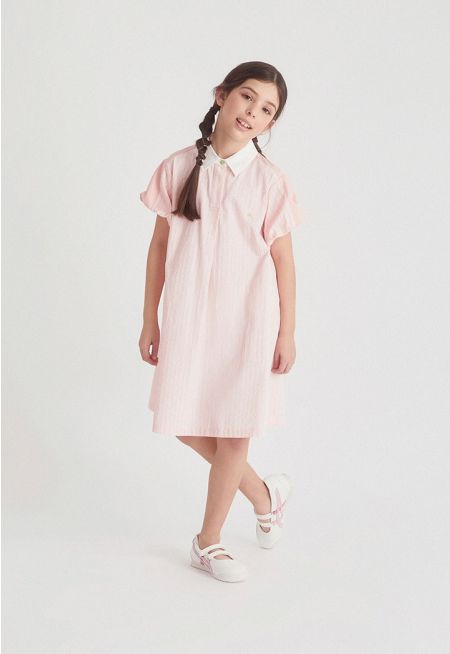 Strass Embellishment Striped Dress