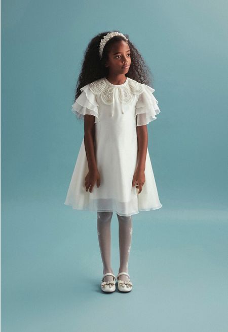 Detachable Sequin Collar Dress Combo (2pcs)