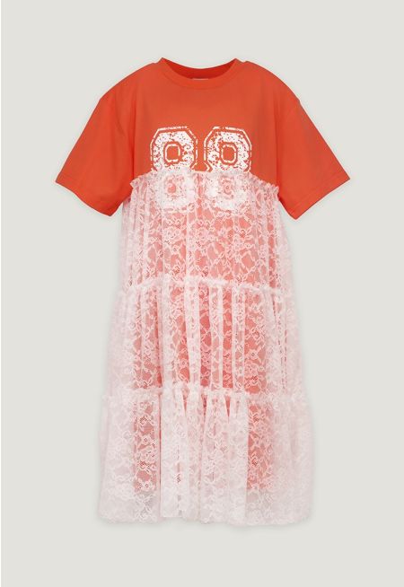 Lace Ruffled Dress