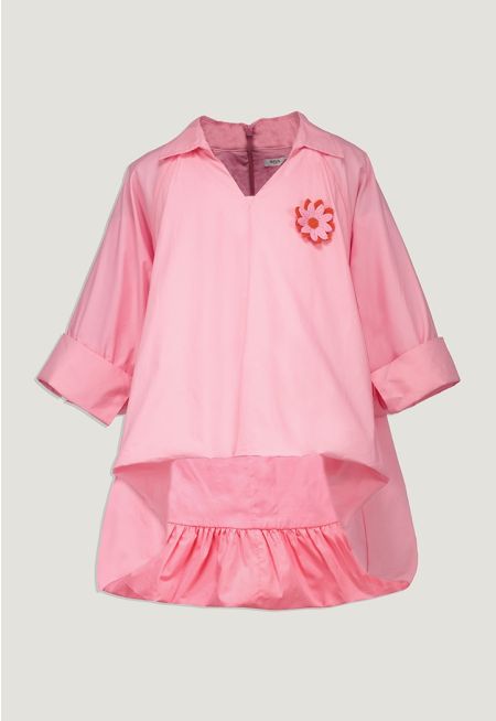Asymmetrical Ruffled Hem Shirt