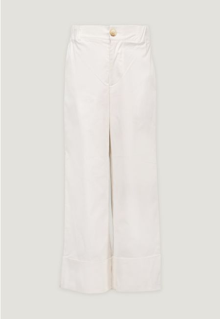 Cuffed Wide Leg Trouser