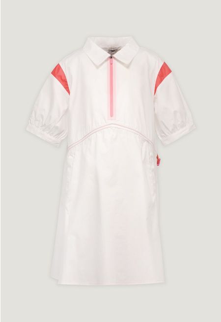 Flared Hem Dress with Drawstring Waist