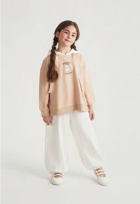 Printed Hoodie & Balloon Trousers Set (2PCS)