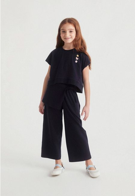 Top & Trousers Set with Belt-Detail (2PCS)