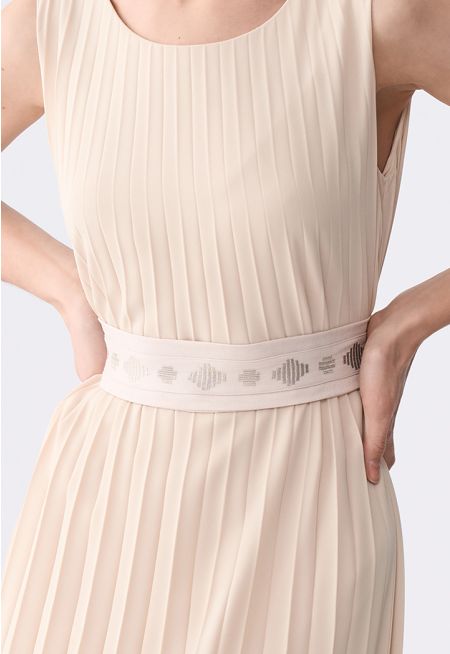 Embroidered Solid Tie Belt