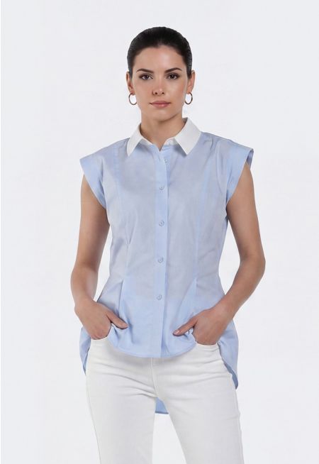Back Cut Out Sleeveless Shirt