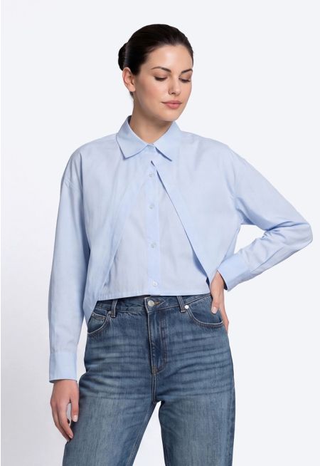 Layered Front Poplin Shirt