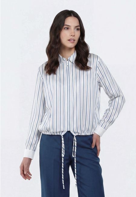 Striped High-Low Jacket