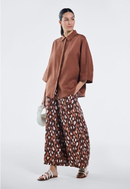 Leopard Print Culottes Trousers