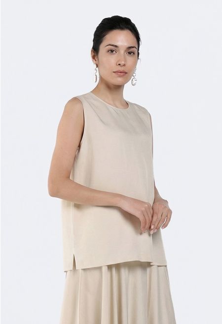 Sleeveless Linen Top
