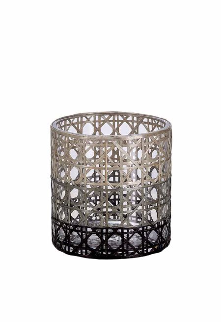 Rattan Glass Vase 18 cm