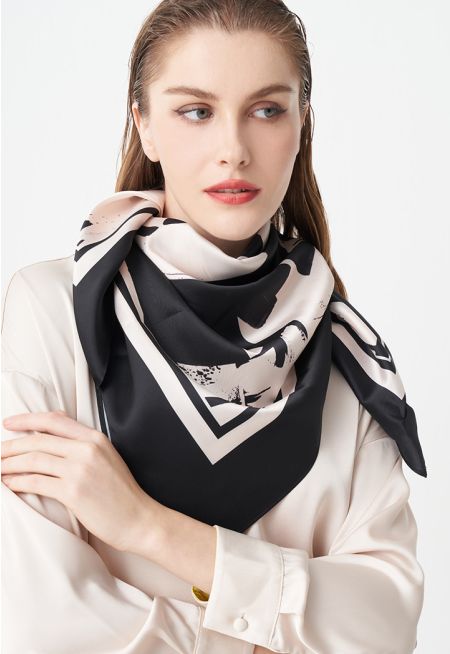 Abstract Print Square Scarf