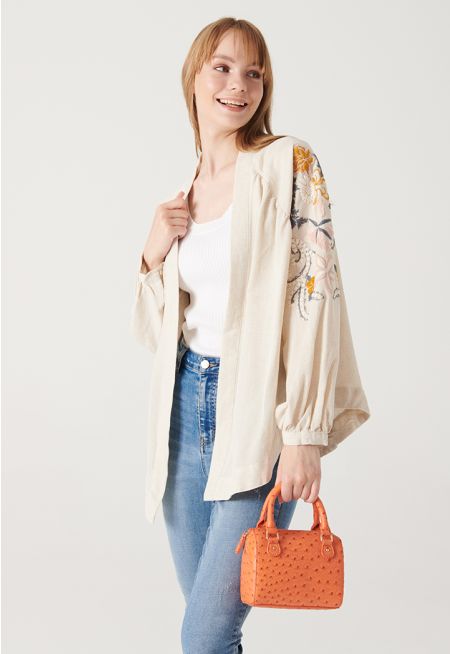 Embroidered Open Cardigan -Sale