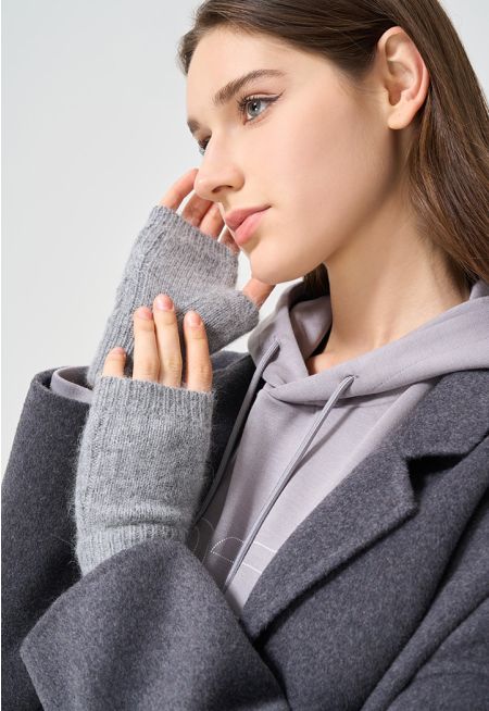 Cropped Fingers Knitted Gloves